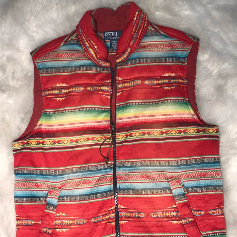 (RARE) Ralph Lauren Blanket Vest Jacket w/ hoodie